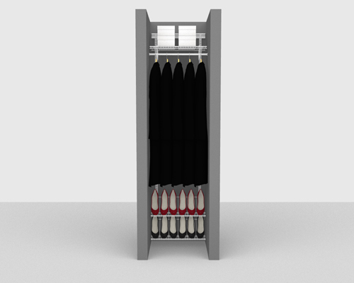 Adjustable Cloakroom Package 1 - ShelfTrack with SuperSlide shelving up to 0,61m/ 2' wide